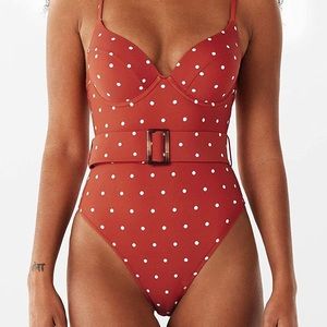 One Piece red polka dot bathing suit